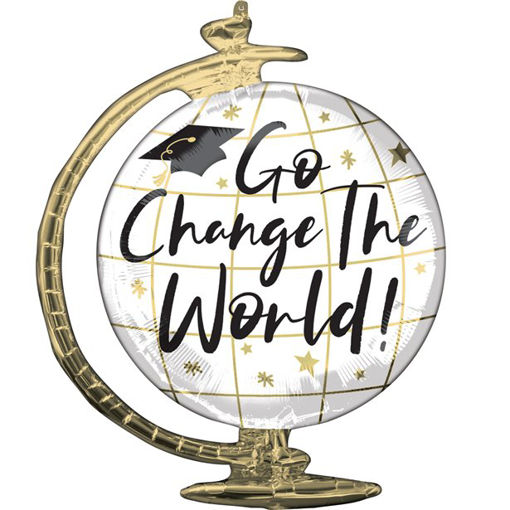 Picture of GRADUATION FOIL BALLOON GLOBE SUPERSHAPE 23 INCH